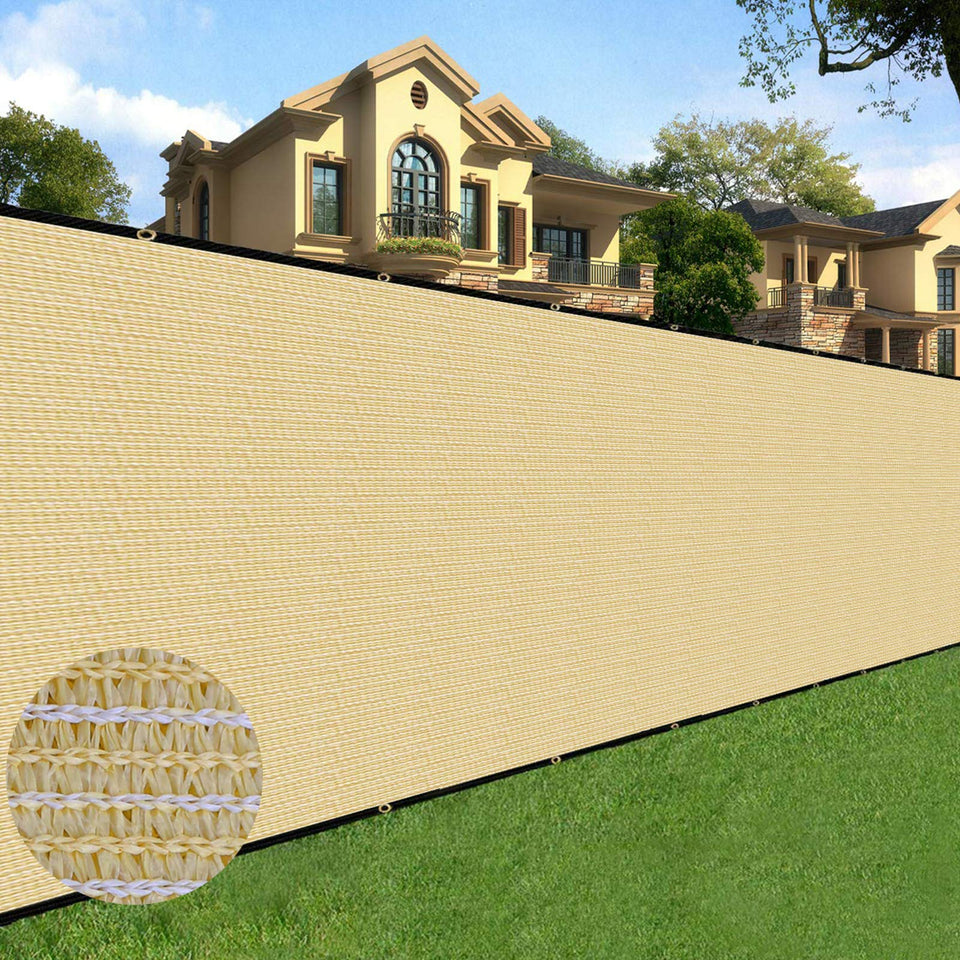 Sunnyglade privacy screen on fence for yard privacy and decorative concealment.