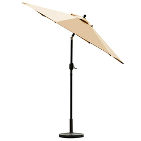 Sunnyglade push-button tilt and crank umbrella enabling adjustable shading angles.