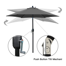 Sunnyglade push-button tilt umbrella; easy angle adjustments for sun.