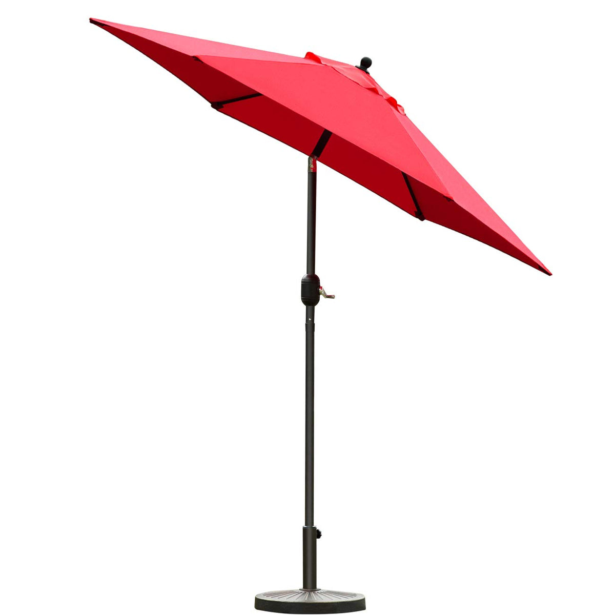 Sunnyglade push-button tilt umbrella enabling flexible shade angles