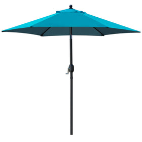 Sunnyglade Teal Blue 7.5ft patio umbrella full view for outdoor shade