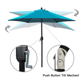Sunnyglade Teal Blue umbrella push-button tilt for flexible shading