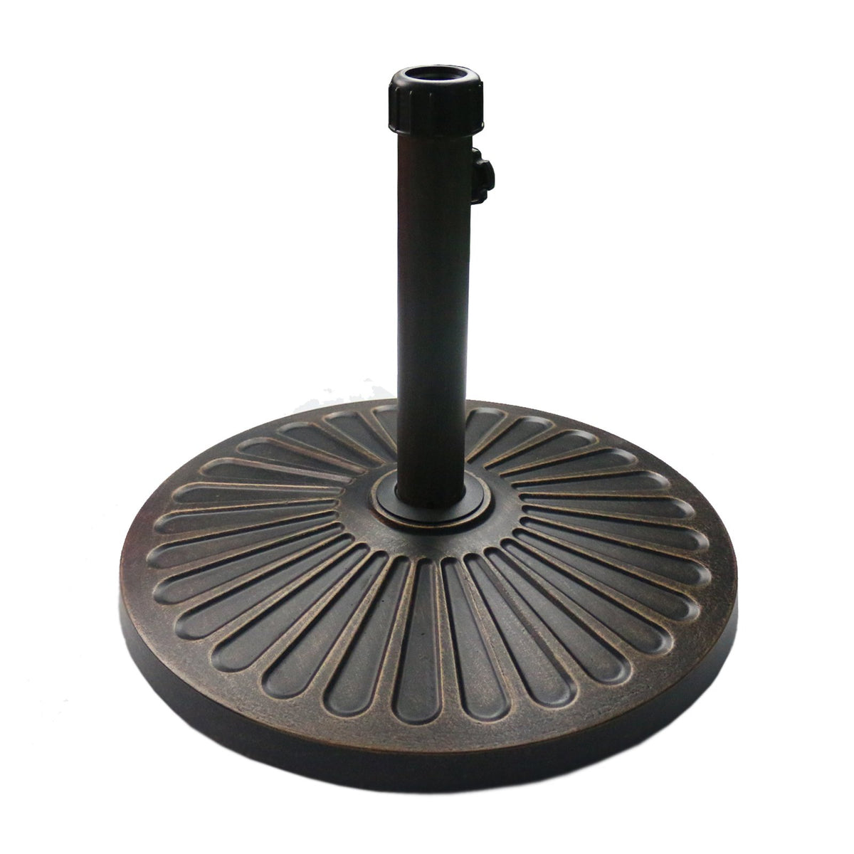 Sunnyglade bronze umbrella base with decorative pattern for stylish patio