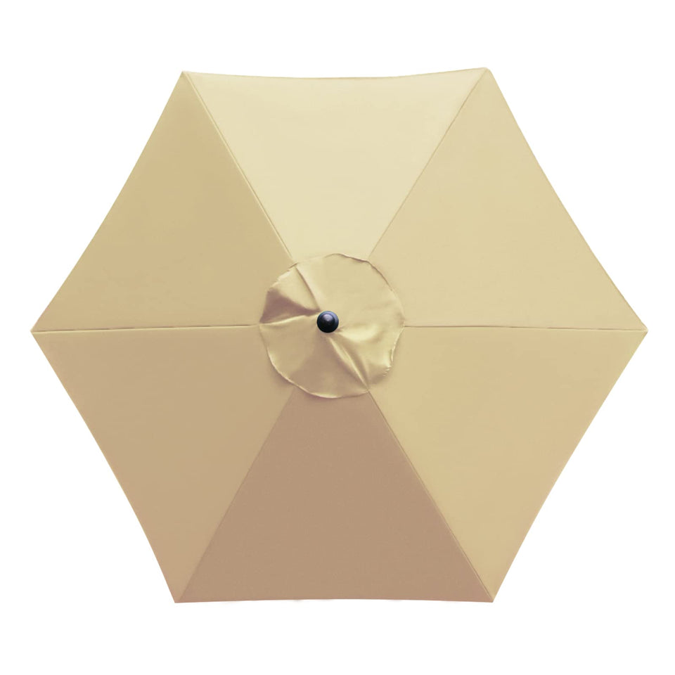 Sunnyglade canopy top cover for 7.5ft umbrella, tan color, wind vent for stability.