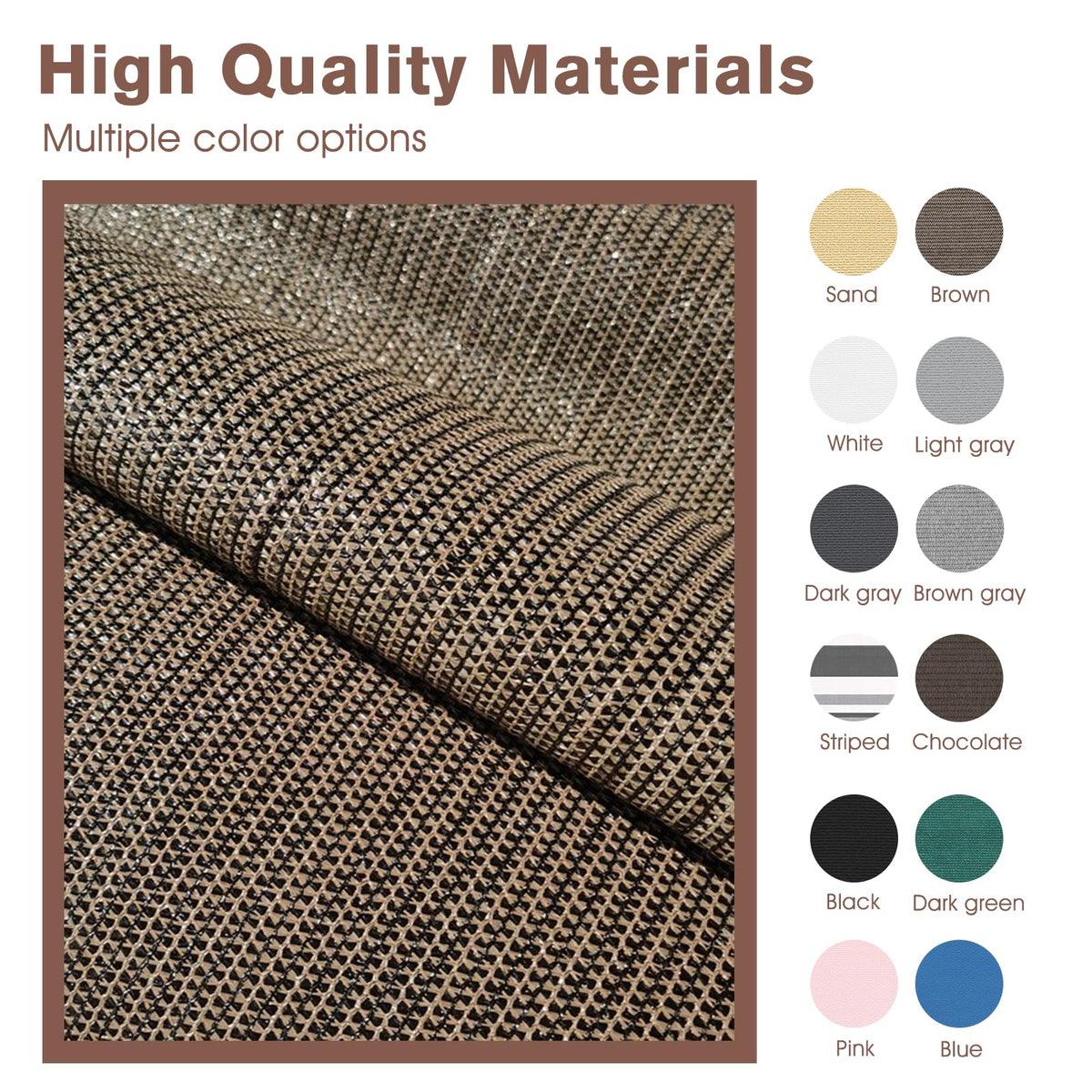 Sunny Guard brown backyard privacy screen protecting space while staying breathable