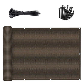 Sunny Guard privacy screen with aluminum grommets in brown for secure mounting
