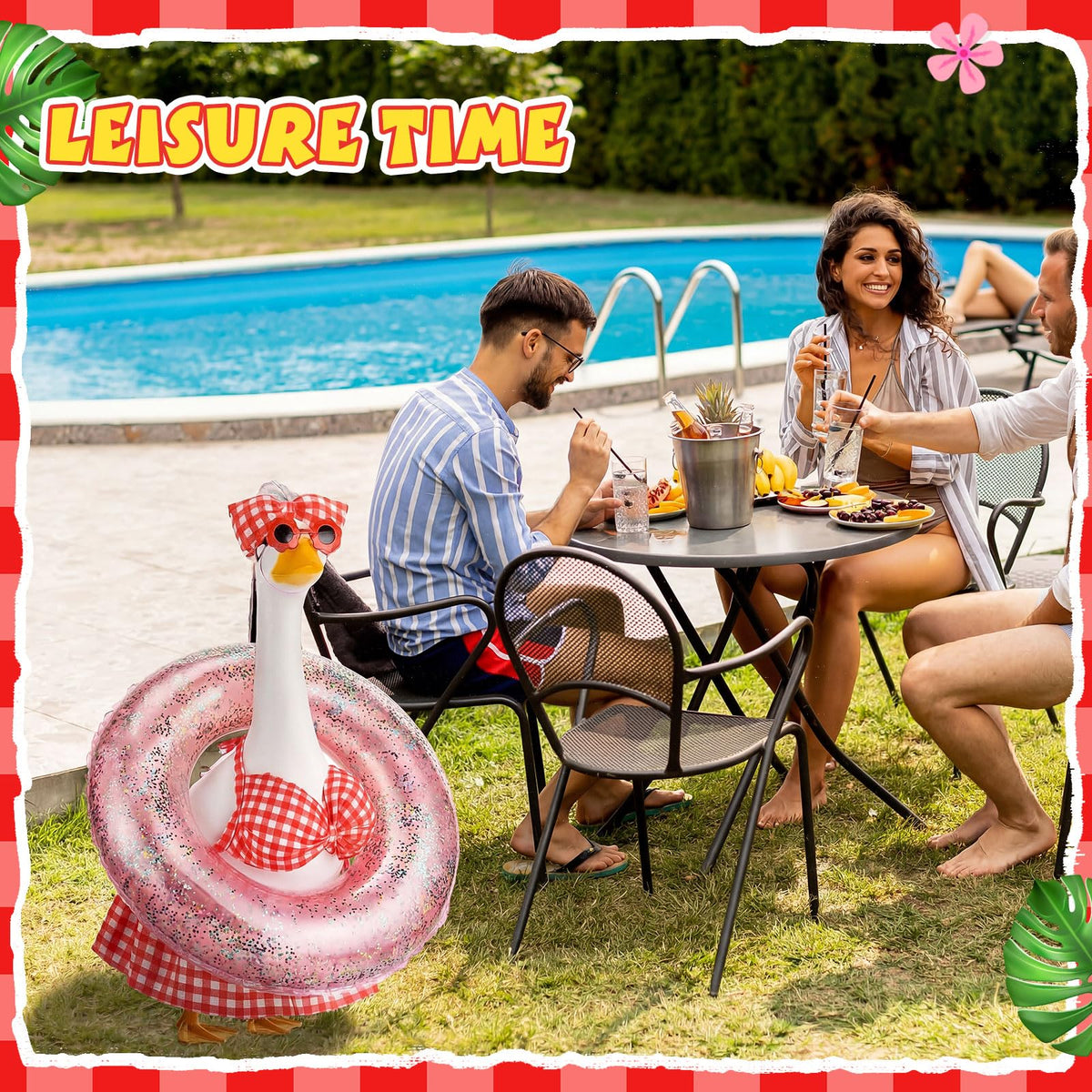 Sunnymove 23-inch goose display suited for Hawaii-themed yard decor