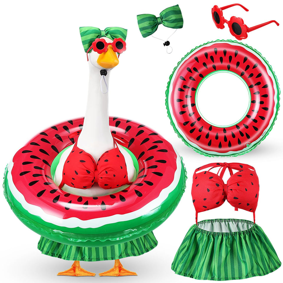 Sunnymove bikini porch goose in Hawaii pattern adds festive garden flair.