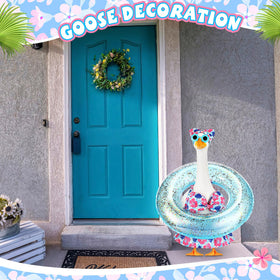 Sunnymove blue monstera leaf costume brings tropical flair to patios.