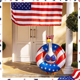 Sunnymove blue sequined swim ring adds sparkle for summer yard decor.