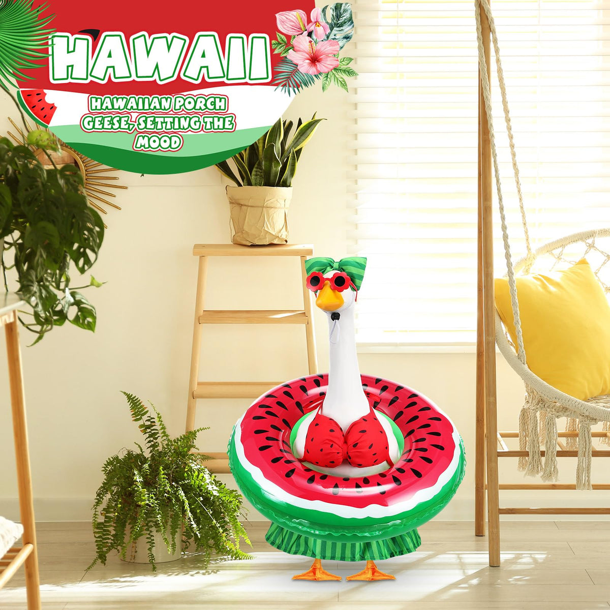 Sunnymove garden party goose decor boosts curb appeal.