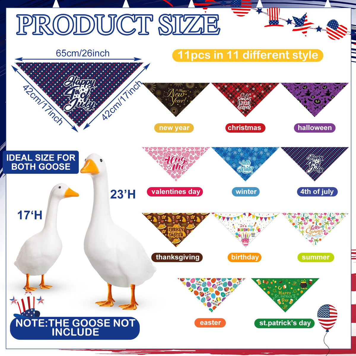 Sunnymove winter print goose bandana enhances outdoor decor and photos