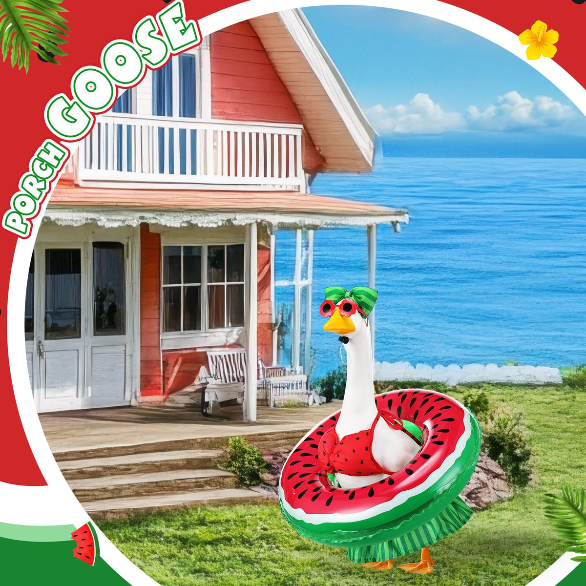 Sunnymove Hawaiian-themed goose outfit elevates outdoor party vibes.