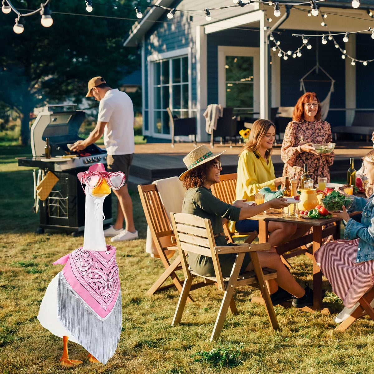 Sunnymove patio yard goose party setup creates instant festive atmosphere