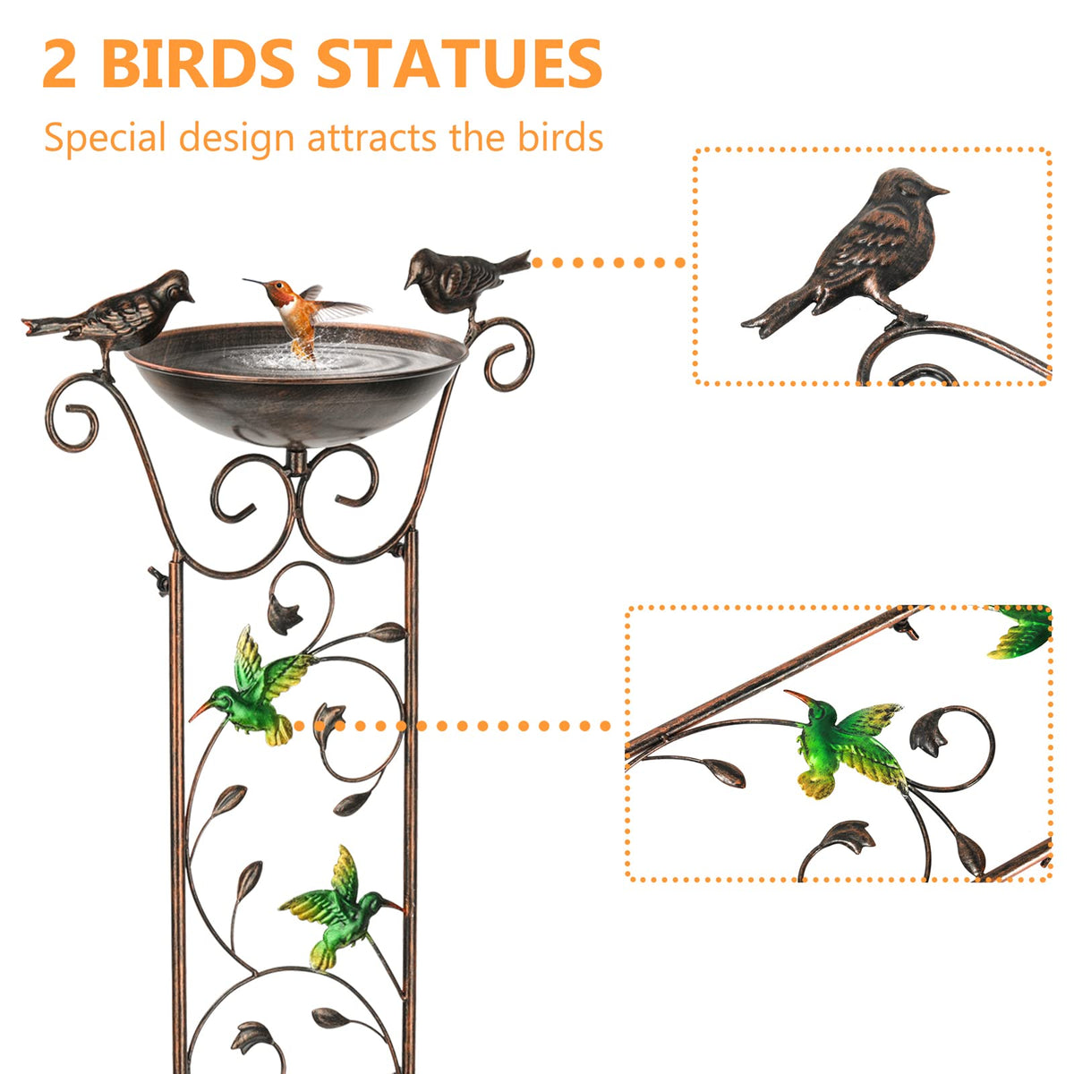 SUNNYPARK bird bath bowl atop trellis highlighting elevated water feature appeal