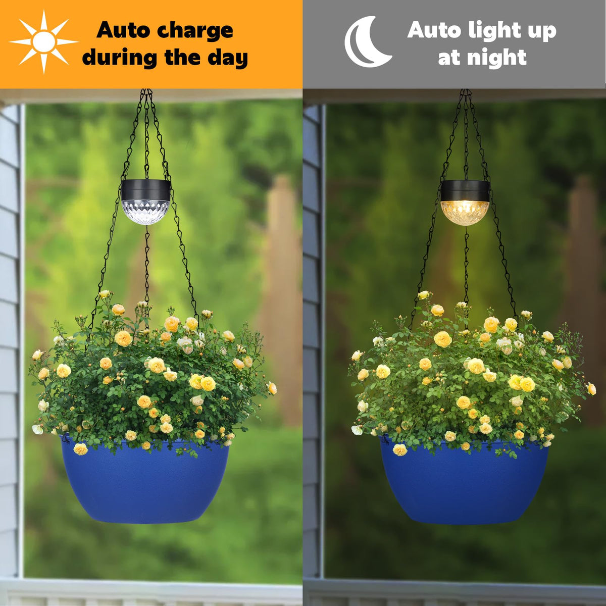 SUNNYPARK hanging planter with chains and hooks enables quick installation