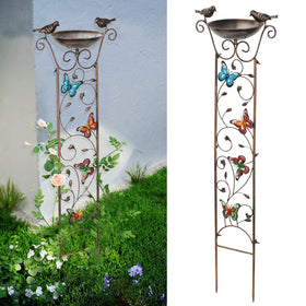 SUNNYPARK bird bath with trellis top bowl invites birds to bathe