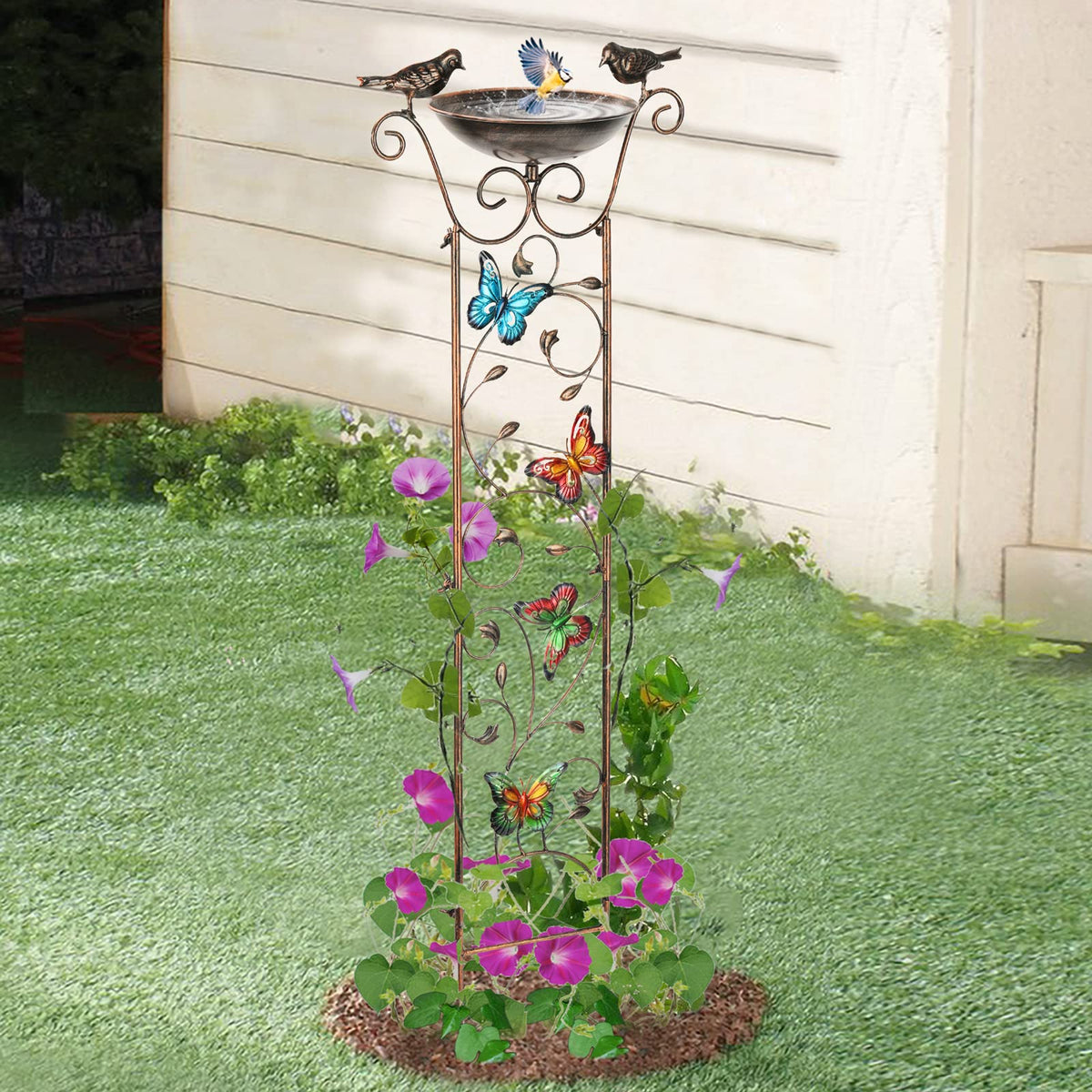 SUNNYPARK bronze-finish garden trellis adds timeless outdoor appeal