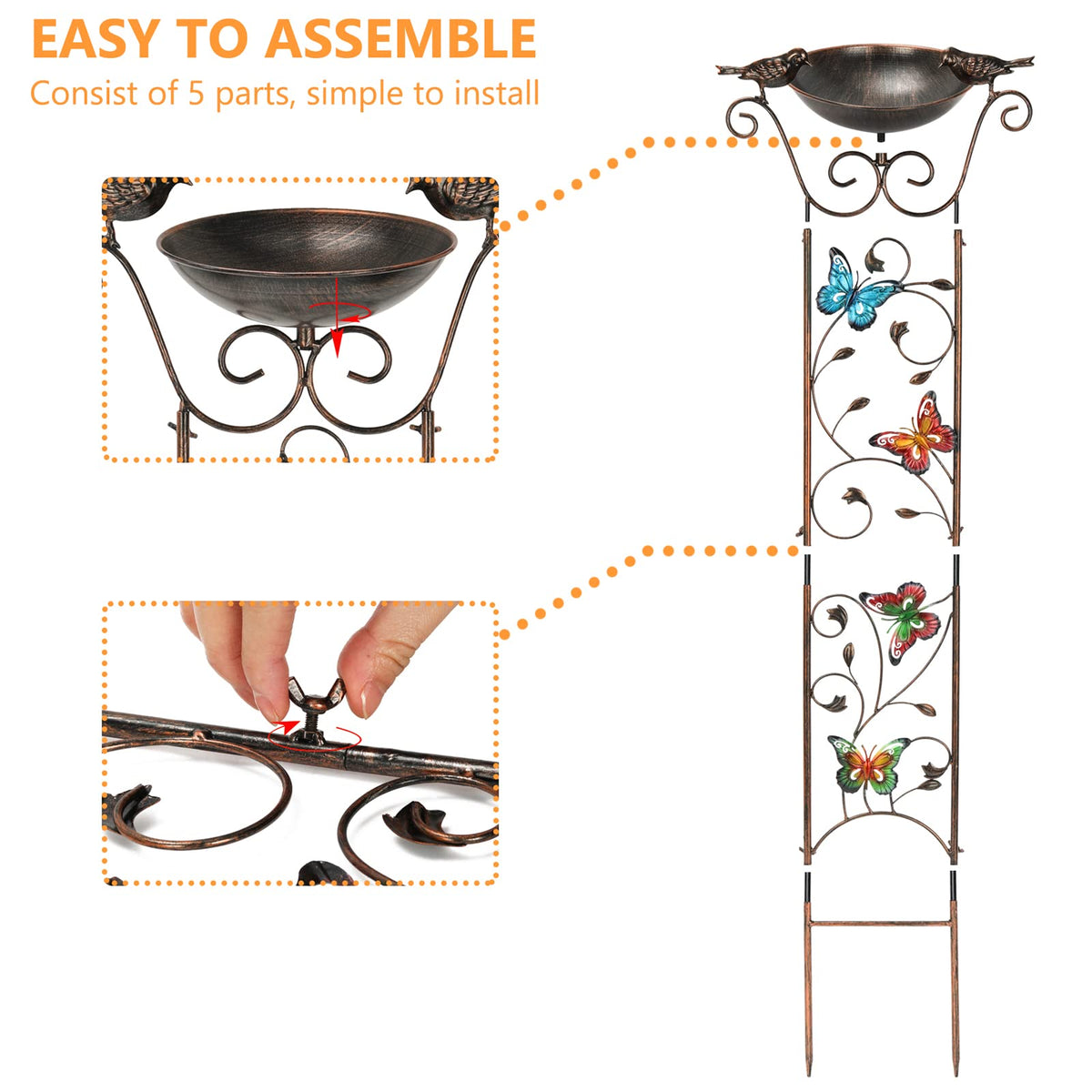 SUNNYPARK climbing flowers support on sturdy metal trellis