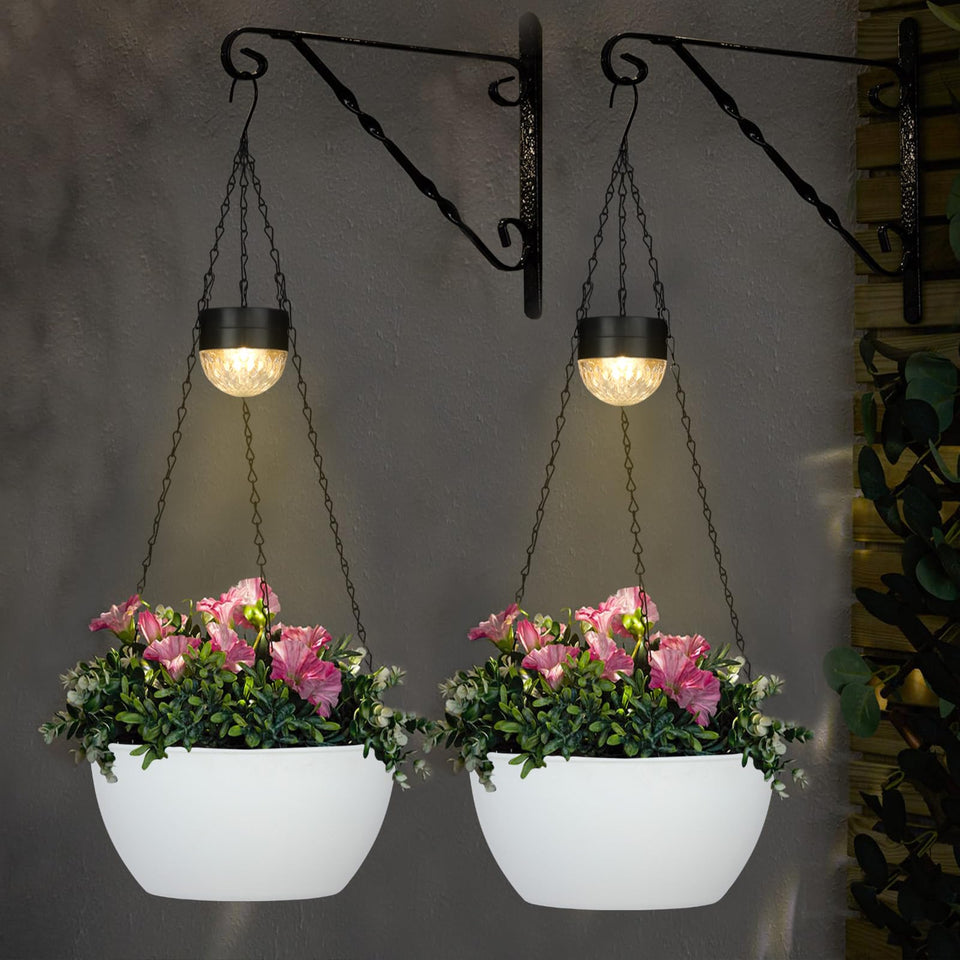 SUNNYPARK hanging planter sphere white for stylish outdoor spaces with ambient glow