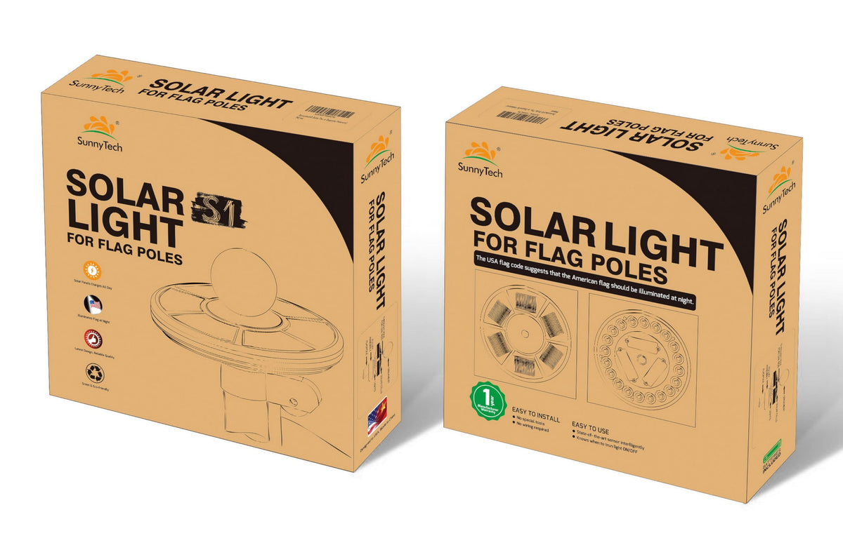 Sunnytech weather-resistant flag light withstands outdoor conditions for year-round use.