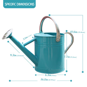 SunnyTong leaf green watering can with double handles, comfortable grip for longer watering sessions.
