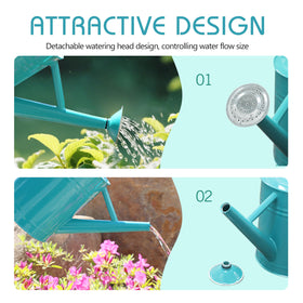 SunnyTong leaf green watering can with fill hole, quick refilling for busy days.