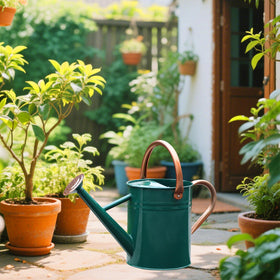 SunnyTong NewGreen watering can has a free-standing fill hole.
