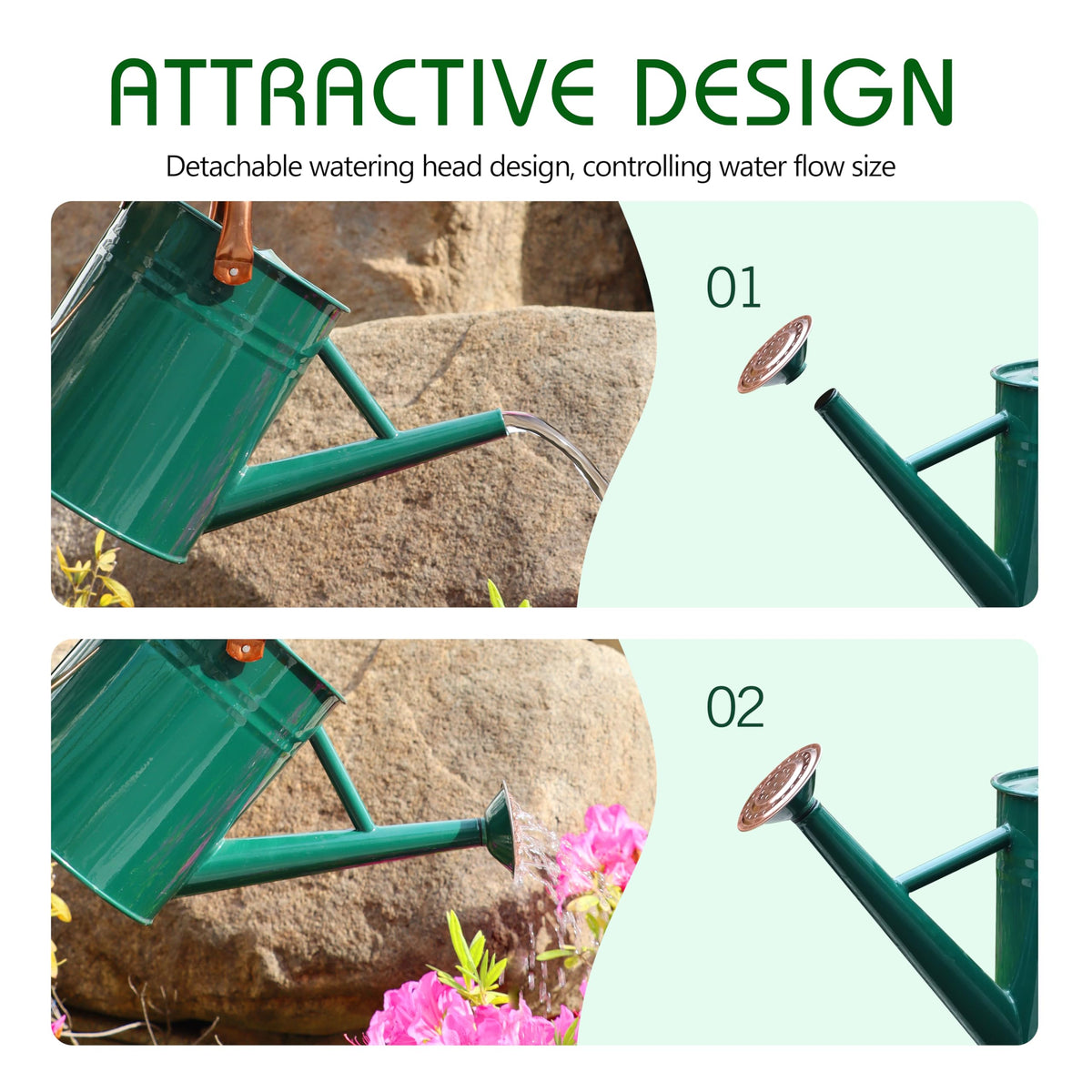 SunnyTong NewGreen watering can is suitable for indoor and outdoor decor.
