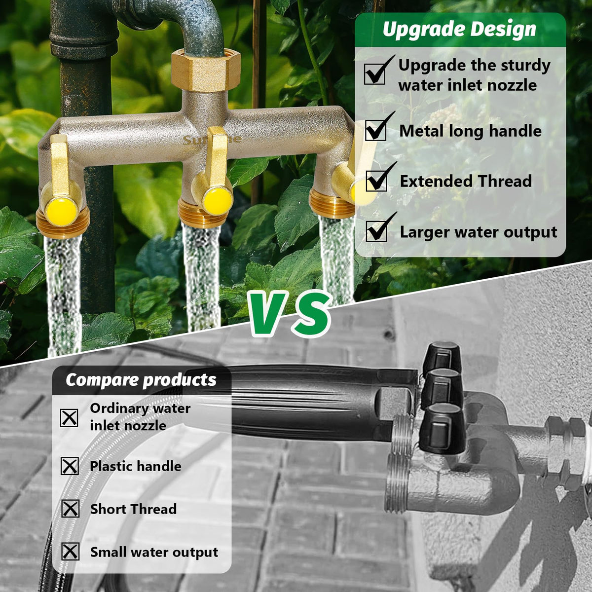 SUNOHE three-way hose-manifold keeps three outlets ready.