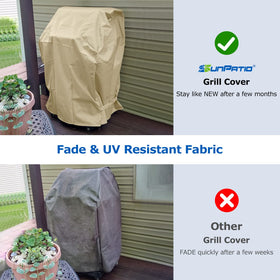 SunPatio 32-inch grill cover showing waterproof fabric and construction.