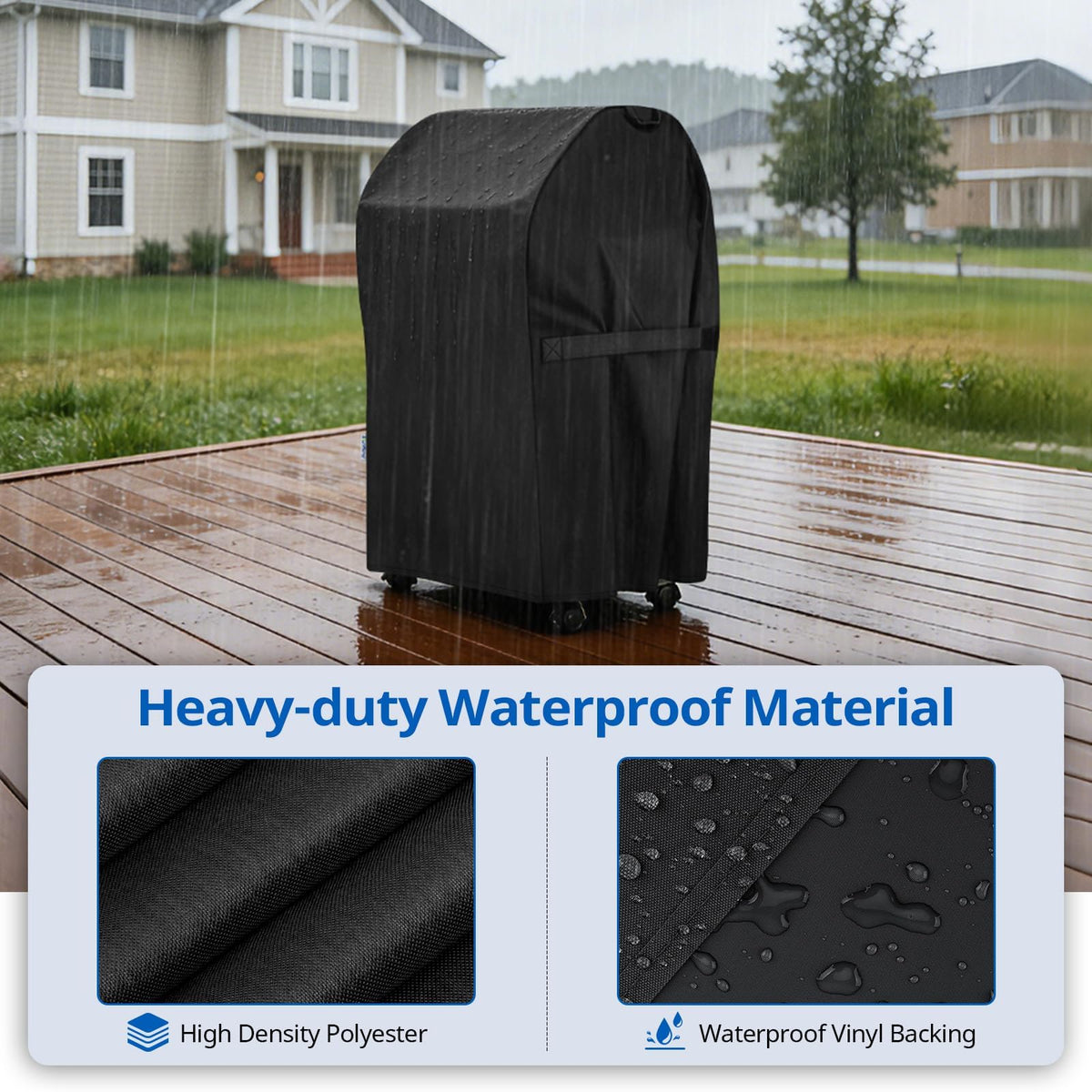 SunPatio wind-resistant straps secure the cover during gusts for reliable protection.