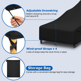 SunPatio chaise lounge cover uv-resistant fabric protects color and fade from sun.