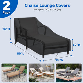 SunPatio chaise lounge cover windproof-straps keeps the cover secure during windy days.