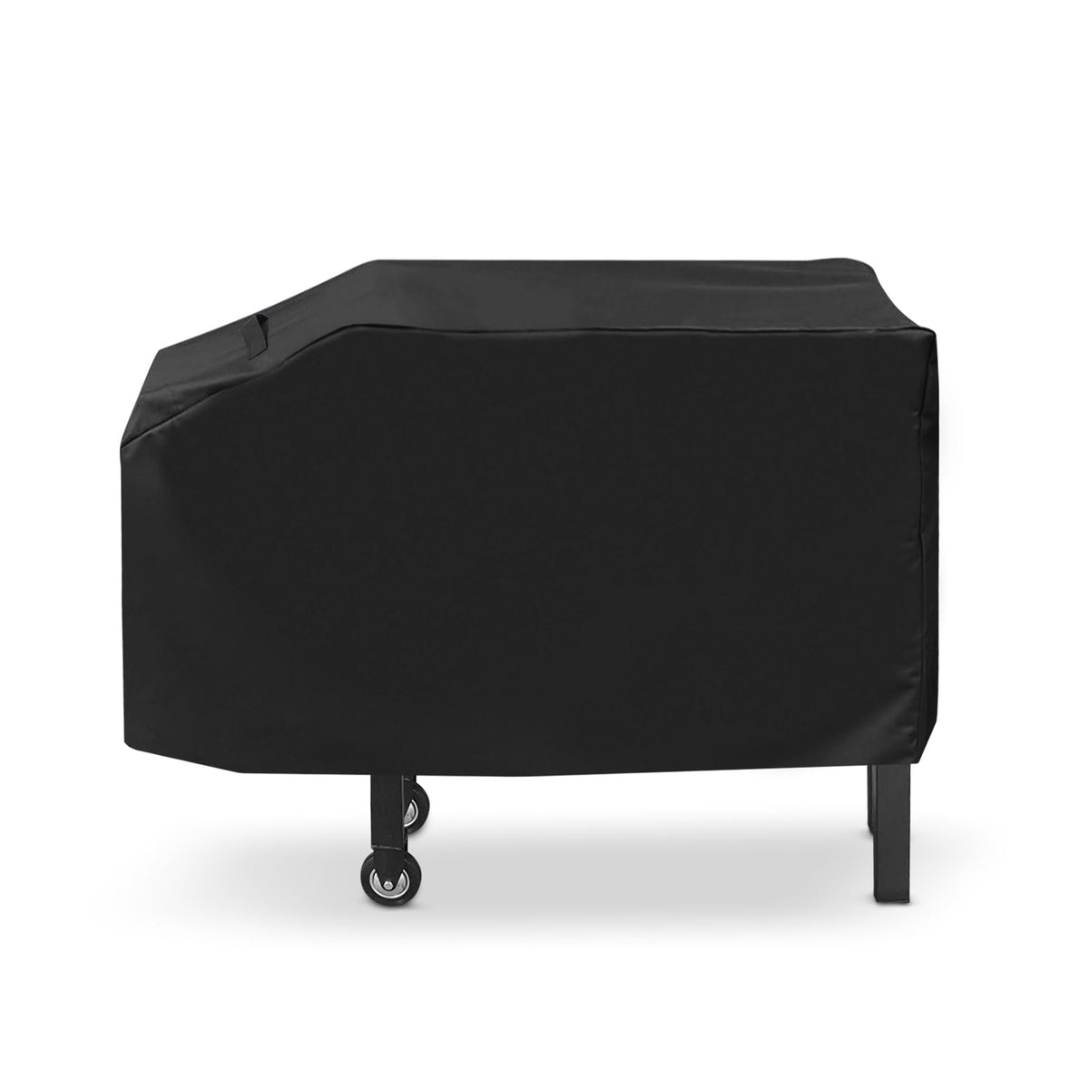 SunPatio griddle cover 45 inches wide by 23 inches deep by 25 inches high, front view protecting a 28-inch grill.