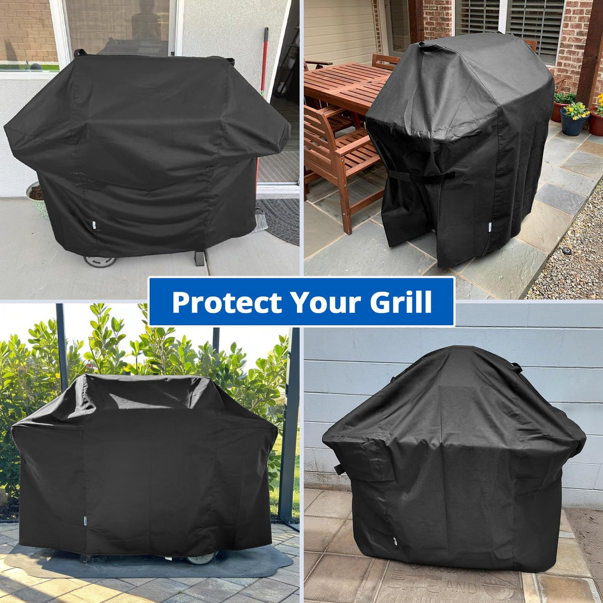 SunPatio compatible with 3- and 4-burner grills for versatile coverage.