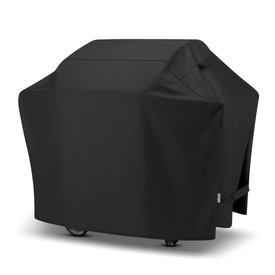 SunPatio 60-inch grill cover - front view showing weatherproof protection for Weber and similar grills.