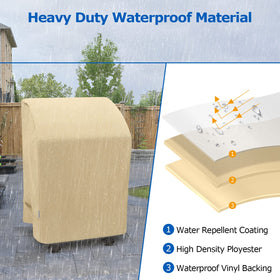 SunPatio cover designed to fit grills with folding side shelves.