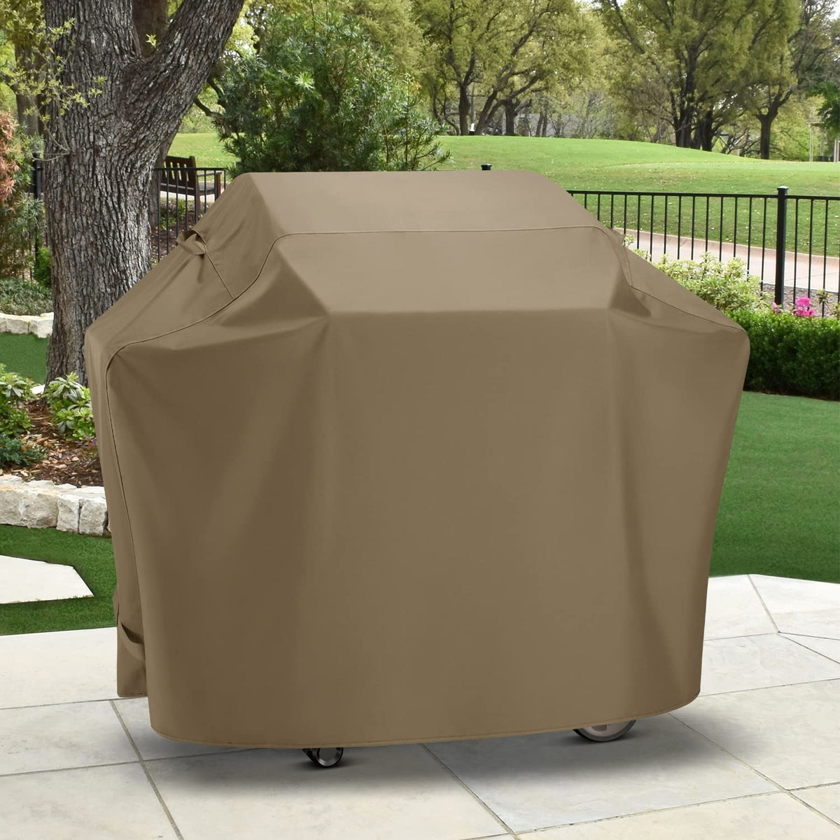 SunPatio weather-resistant cover protects from snow, rain, and dirt.