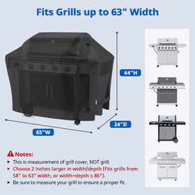 SunPatio heavy-duty waterproof fabric guards grill against rain, snow, and dust