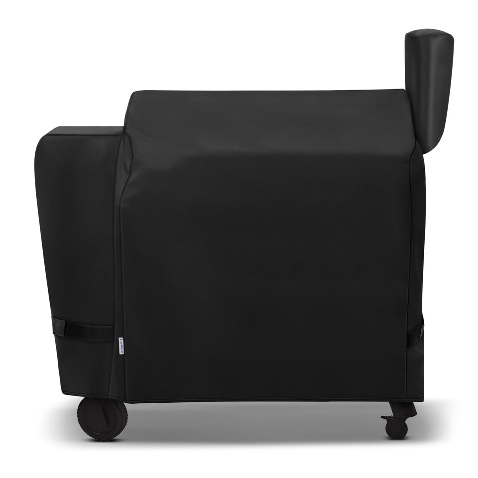 SunPatio pellet grill cover 53W-22D-40H shields Traeger-style grills from sun and weather