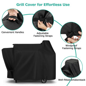 SunPatio cover dimensions 56W x 27D x 46H for Pit Boss-sized grills.