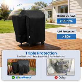 SunPatio easy-clean surface lets you hose it down after grilling