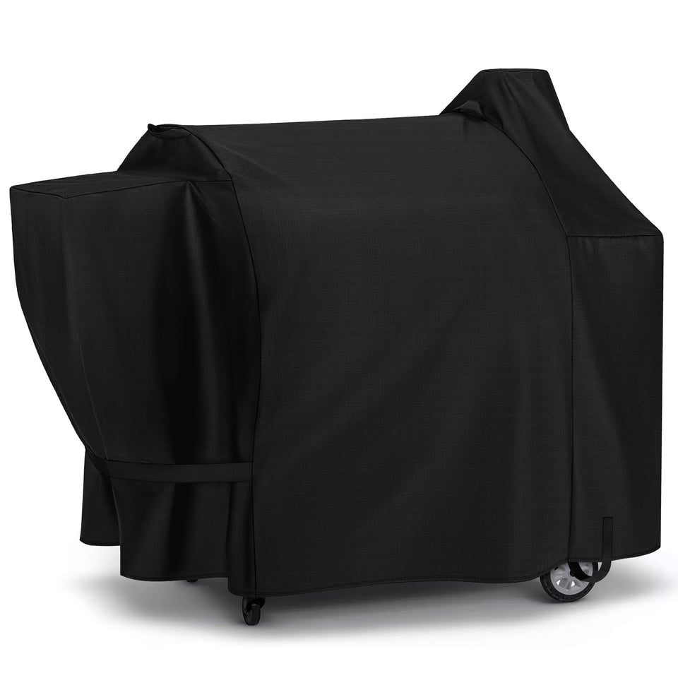 SunPatio pellet grill cover fits Pit Boss 820 Deluxe for year-round protection.