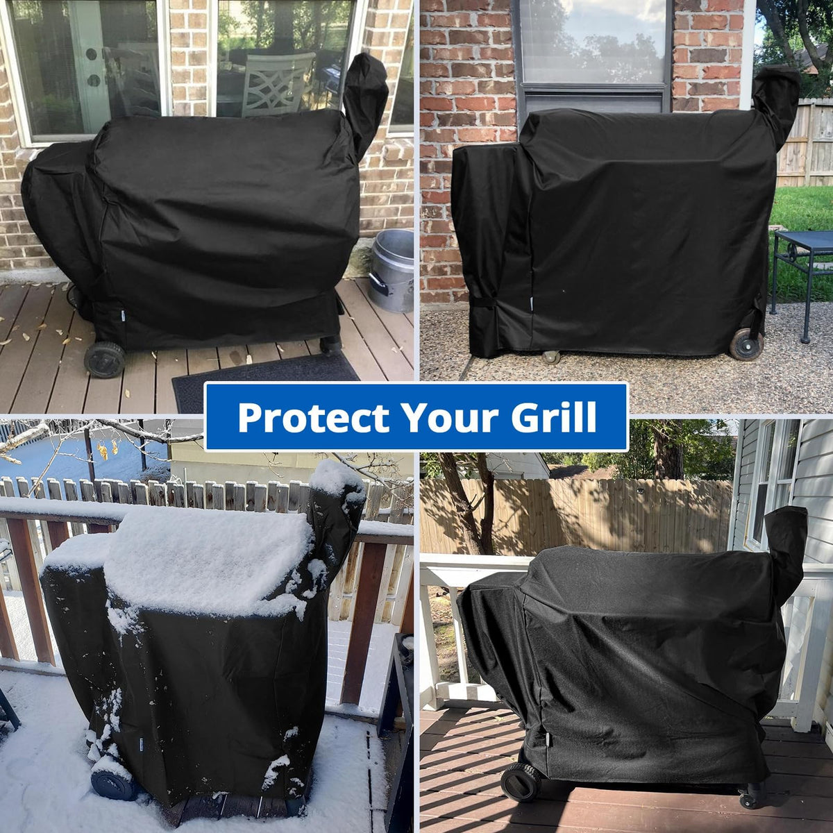SunPatio pellet grill cover fits Traeger 34 Series and similar smokers for reliable protection