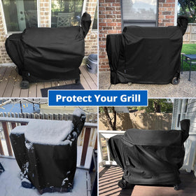 SunPatio pellet grill cover fits Traeger 34 Series and similar smokers for reliable protection