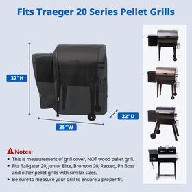 SunPatio waterproof fabric with fadeStop shields Traeger and Recteq grills from fading