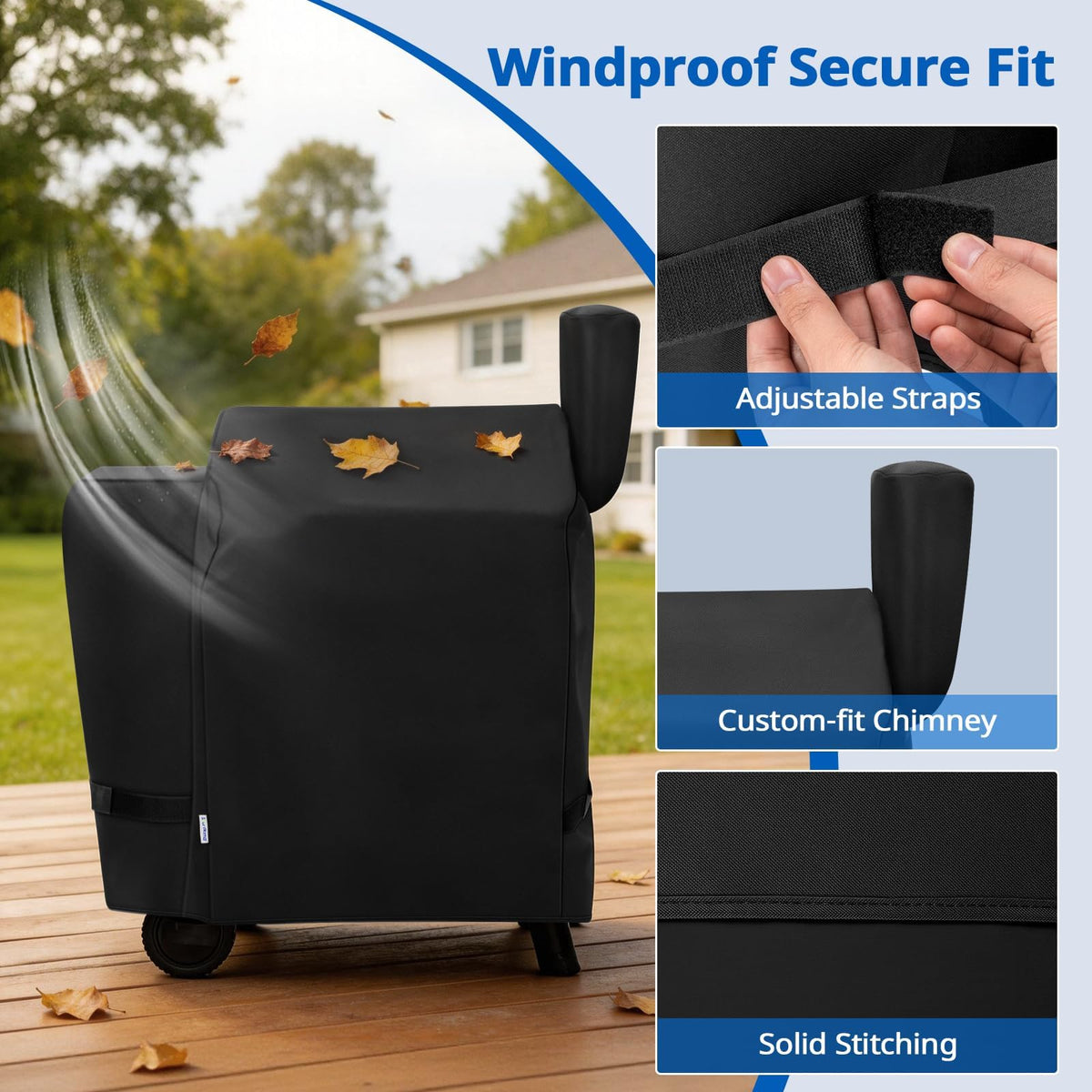 SunPatio waterproof lining blocks moisture for all-weather grilling
