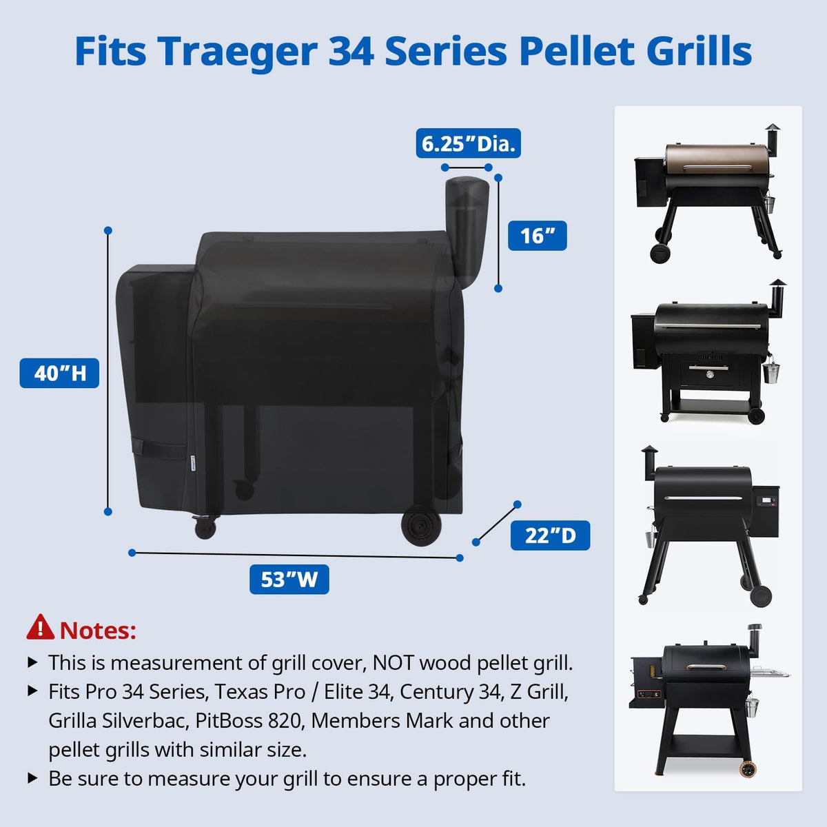 SunPatio pellet grill cover waterproof material protects against rain and snow on outdoor grills