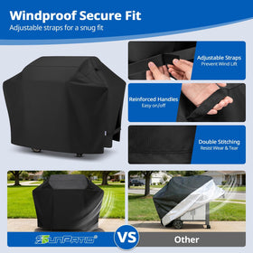 SunPatio waterproof lining demonstrates moisture barrier for year-round use.